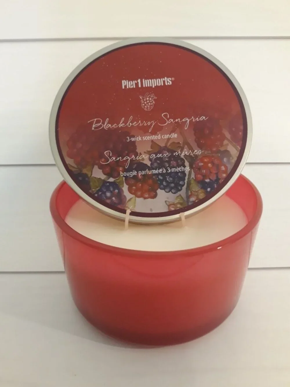 Blackberry Sangria 3 Wick Candle Pier 1 Sweet Fruit Berry Cottagecore Garden